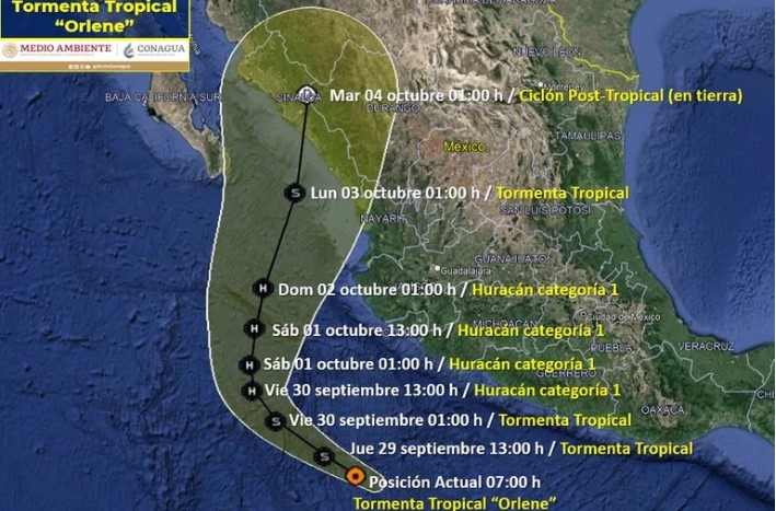 Se formó la tormenta tropical ‘Orlene’ frente a costas de México; se prevé que toque tierra en próximos días
