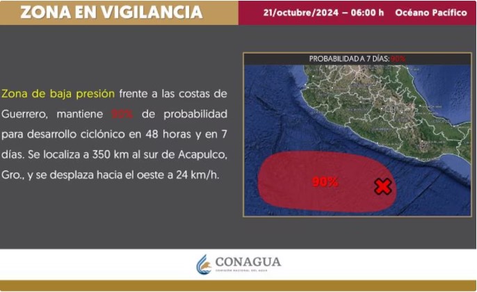 Guerrero y Michoacán en alerta por posible formación de nuevo ciclón tropical